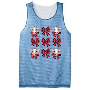 Coquette Bow Christmas Highland Cow Santa Cute Xmas Girl Mesh Reversible Basketball Jersey Tank