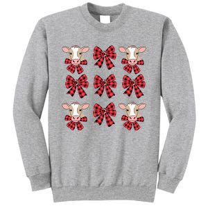 Coquette Bow Christmas Highland Cow Santa Cute Xmas Girl Sweatshirt