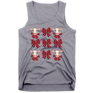 Coquette Bow Christmas Highland Cow Santa Cute Xmas Girl Tank Top