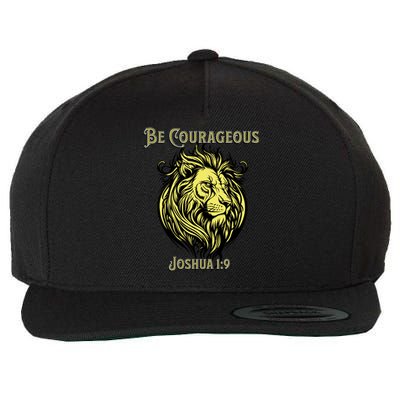 Christian Be Courageous Joshua 1:9 Faith Lion Of Judah Wool Snapback Cap