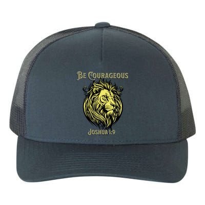 Christian Be Courageous Joshua 1:9 Faith Lion Of Judah Yupoong Adult 5-Panel Trucker Hat