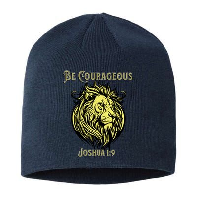 Christian Be Courageous Joshua 1:9 Faith Lion Of Judah Sustainable Beanie