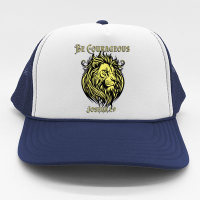 Christian Be Courageous Joshua 1:9 Faith Lion Of Judah Trucker Hat