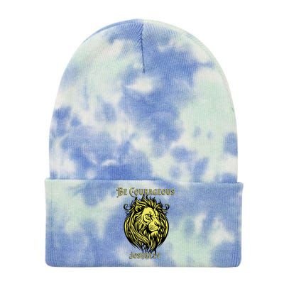 Christian Be Courageous Joshua 1:9 Faith Lion Of Judah Tie Dye 12in Knit Beanie