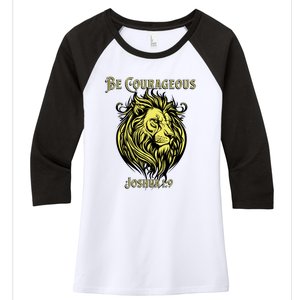 Christian Be Courageous Joshua 1:9 Faith Lion Of Judah Women's Tri-Blend 3/4-Sleeve Raglan Shirt