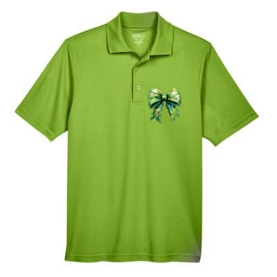 Christmas Bow Coquette Christmas Bow Men's Origin Performance Pique Polo