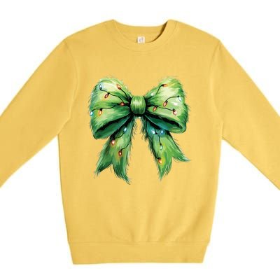 Christmas Bow Coquette Christmas Bow Premium Crewneck Sweatshirt