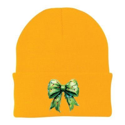 Christmas Bow Coquette Christmas Bow Knit Cap Winter Beanie