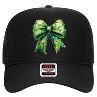 Christmas Bow Coquette Christmas Bow High Crown Mesh Back Trucker Hat