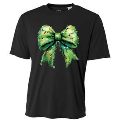 Christmas Bow Coquette Christmas Bow Cooling Performance Crew T-Shirt