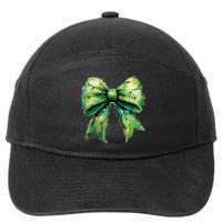 Christmas Bow Coquette Christmas Bow 7-Panel Snapback Hat