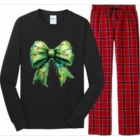 Christmas Bow Coquette Christmas Bow Long Sleeve Pajama Set