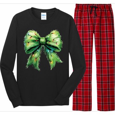 Christmas Bow Coquette Christmas Bow Long Sleeve Pajama Set