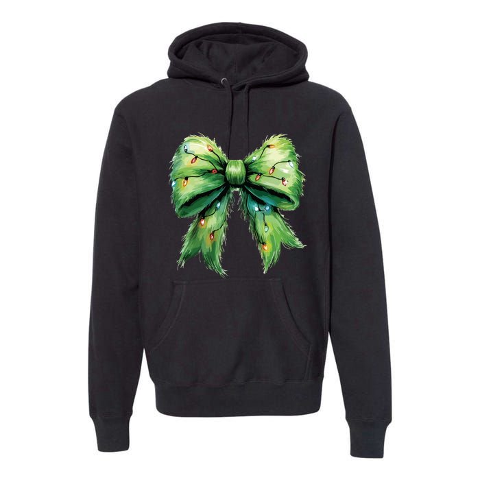 Christmas Bow Coquette Christmas Bow Premium Hoodie