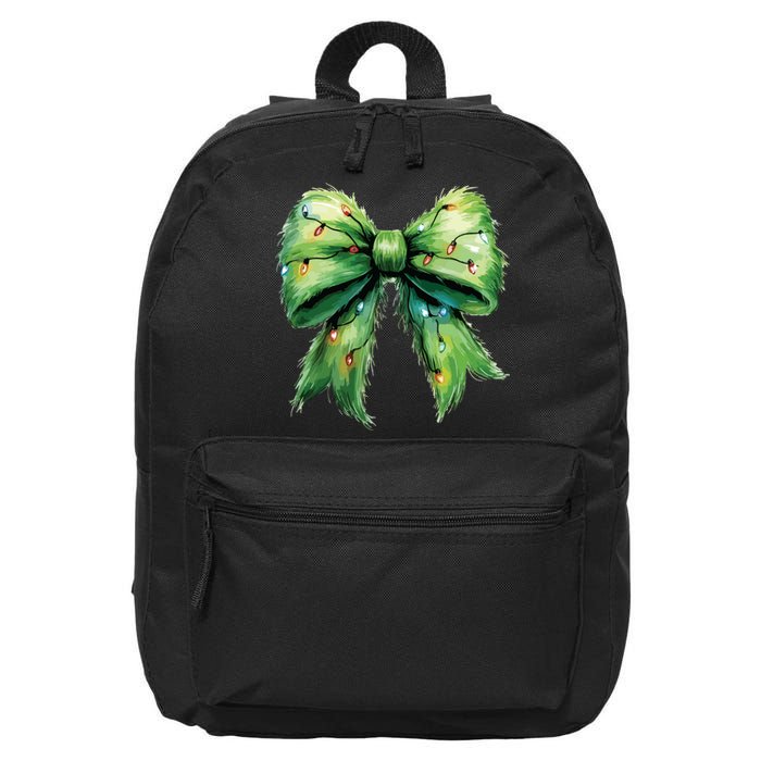 Christmas Bow Coquette Christmas Bow 16 in Basic Backpack