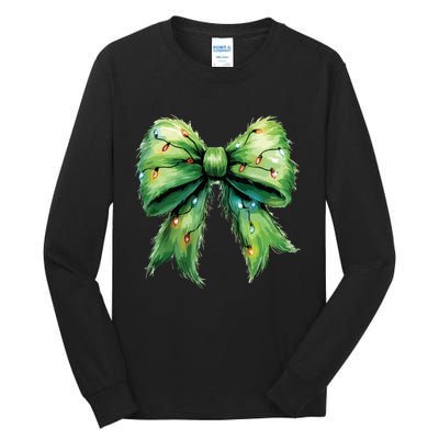 Christmas Bow Coquette Christmas Bow Tall Long Sleeve T-Shirt