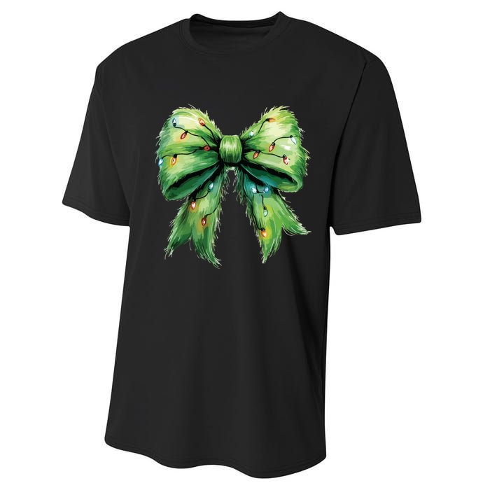 Christmas Bow Coquette Christmas Bow Performance Sprint T-Shirt