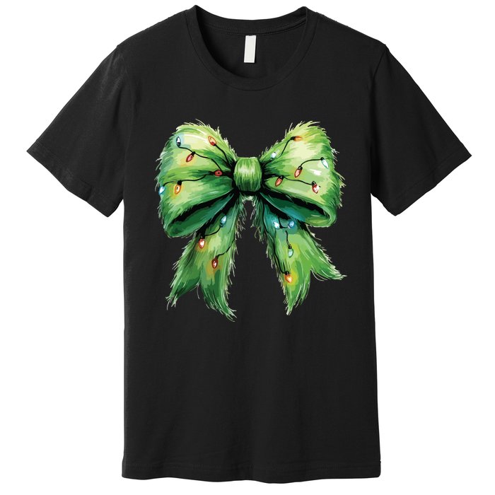 Christmas Bow Coquette Christmas Bow Premium T-Shirt