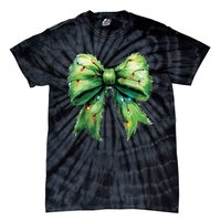 Christmas Bow Coquette Christmas Bow Tie-Dye T-Shirt