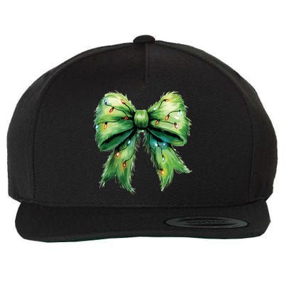 Christmas Bow Coquette Christmas Bow Wool Snapback Cap