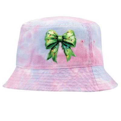 Christmas Bow Coquette Christmas Bow Tie-Dyed Bucket Hat