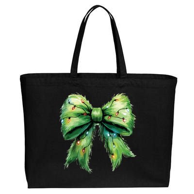 Christmas Bow Coquette Christmas Bow Cotton Canvas Jumbo Tote