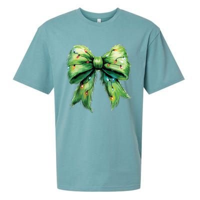 Christmas Bow Coquette Christmas Bow Sueded Cloud Jersey T-Shirt