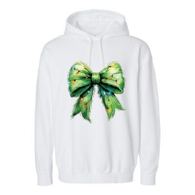 Christmas Bow Coquette Christmas Bow Garment-Dyed Fleece Hoodie