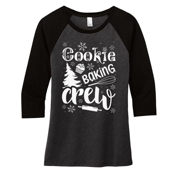 Cookie Baking Crew Christmas Baker Women's Tri-Blend 3/4-Sleeve Raglan Shirt