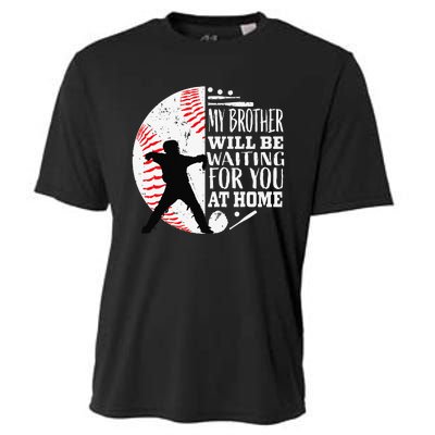 Cool Baseball Catcher Brother Big Bro Sister Quote Graphic Cooling Performance Crew T-Shirt