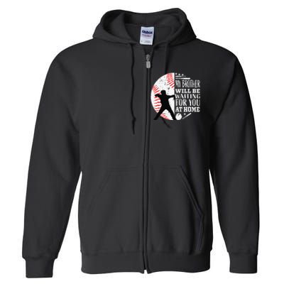 Cool Baseball Catcher Brother Big Bro Sister Quote Graphic Full Zip Hoodie