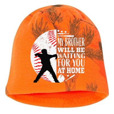 Cool Baseball Catcher Brother Big Bro Sister Quote Graphic Kati - Camo Knit Beanie