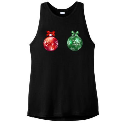 Christmas Balls Ladies PosiCharge Tri-Blend Wicking Tank