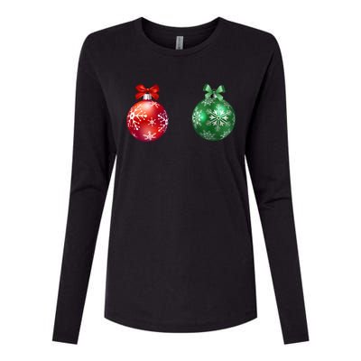 Christmas Balls Womens Cotton Relaxed Long Sleeve T-Shirt