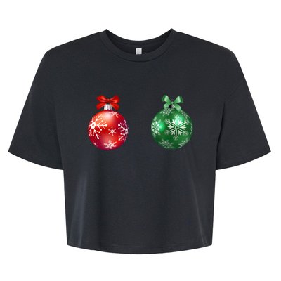 Christmas Balls Bella+Canvas Jersey Crop Tee