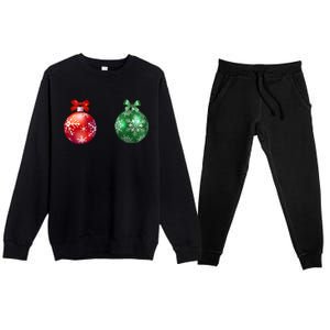 Christmas Balls Premium Crewneck Sweatsuit Set