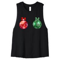 Christmas Balls Women's Racerback Cropped Tank