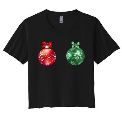 Christmas Balls Women's Crop Top Tee