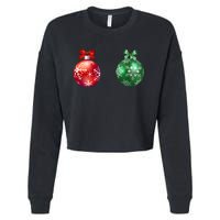 Christmas Balls Cropped Pullover Crew