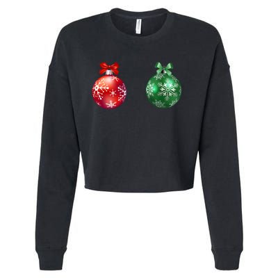 Christmas Balls Cropped Pullover Crew