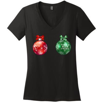 Christmas Balls Women's V-Neck T-Shirt