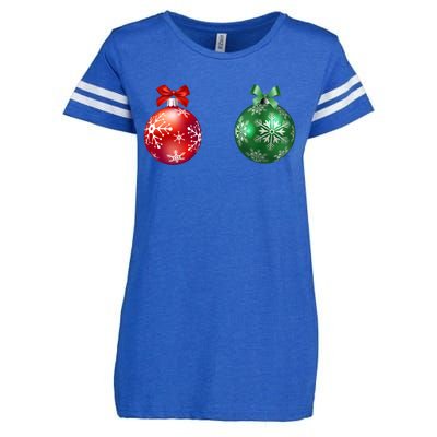 Christmas Balls Enza Ladies Jersey Football T-Shirt