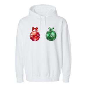 Christmas Balls Garment-Dyed Fleece Hoodie