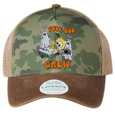 Code Boo Crew Funny Ghost Nurse Halloween Costume Legacy Tie Dye Trucker Hat