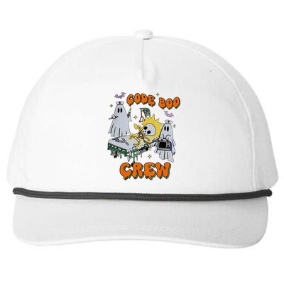 Code Boo Crew Funny Ghost Nurse Halloween Costume Snapback Five-Panel Rope Hat