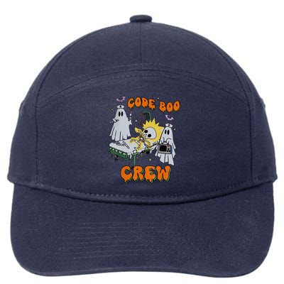 Code Boo Crew Funny Ghost Nurse Halloween Costume 7-Panel Snapback Hat