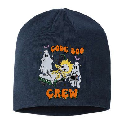 Code Boo Crew Funny Ghost Nurse Halloween Costume Sustainable Beanie