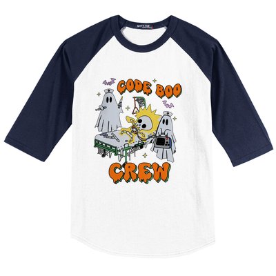 Code Boo Crew Funny Ghost Nurse Halloween Costume Baseball Sleeve Shirt