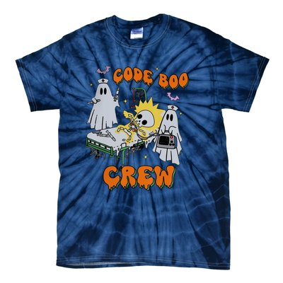 Code Boo Crew Funny Ghost Nurse Halloween Costume Tie-Dye T-Shirt