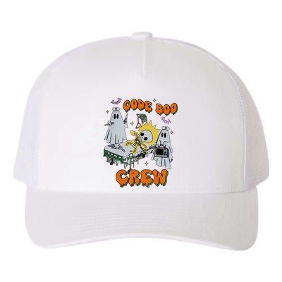 Code Boo Crew Funny Ghost Nurse Halloween Costume Yupoong Adult 5-Panel Trucker Hat